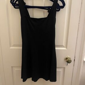 Black Reformation Mini Skater-Style Dress